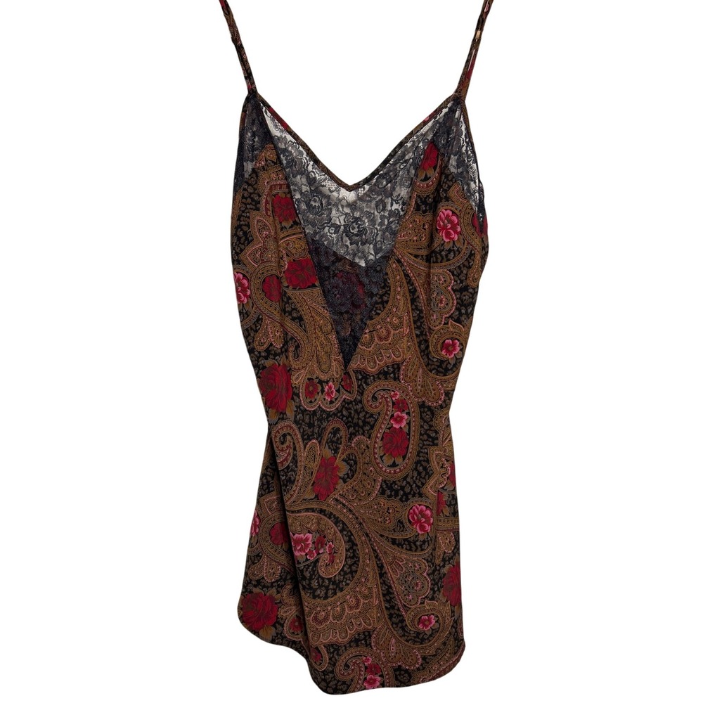 VTG Victoria's Secret‎ Paisley Floral Lace Slip Intimate Sleepwear Sz Medium EUC